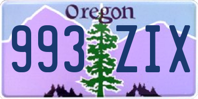 OR license plate 993ZIX