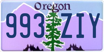 OR license plate 993ZIY