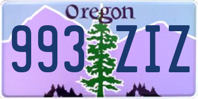 OR license plate 993ZIZ