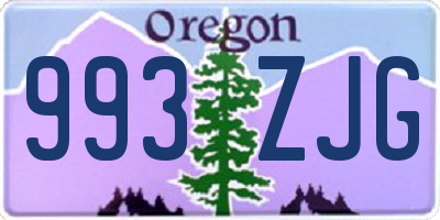 OR license plate 993ZJG