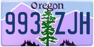 OR license plate 993ZJH