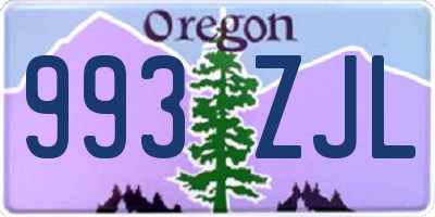 OR license plate 993ZJL