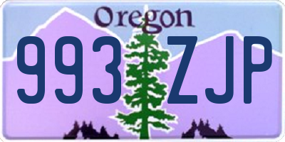 OR license plate 993ZJP