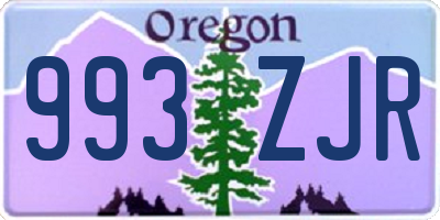 OR license plate 993ZJR