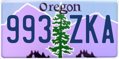 OR license plate 993ZKA