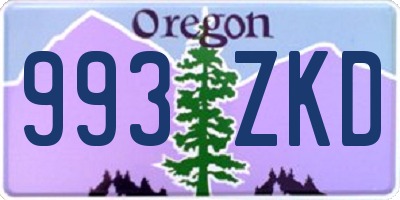 OR license plate 993ZKD