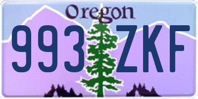 OR license plate 993ZKF