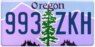 OR license plate 993ZKH