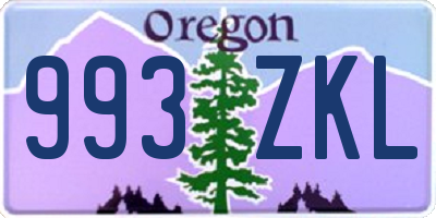 OR license plate 993ZKL