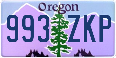 OR license plate 993ZKP