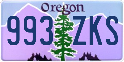 OR license plate 993ZKS