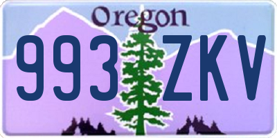 OR license plate 993ZKV