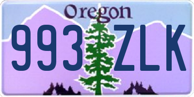 OR license plate 993ZLK