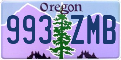 OR license plate 993ZMB