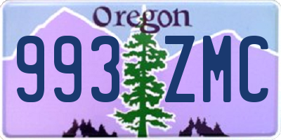 OR license plate 993ZMC