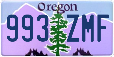 OR license plate 993ZMF