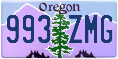 OR license plate 993ZMG