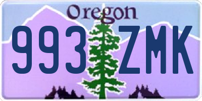 OR license plate 993ZMK