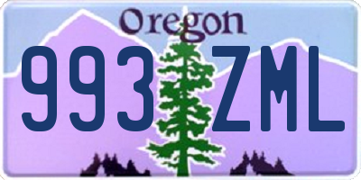 OR license plate 993ZML