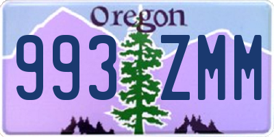 OR license plate 993ZMM
