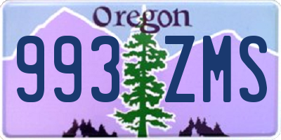 OR license plate 993ZMS