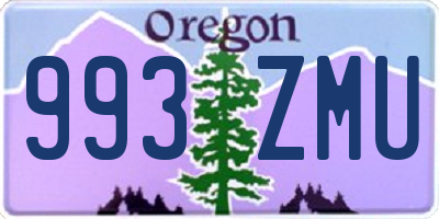 OR license plate 993ZMU