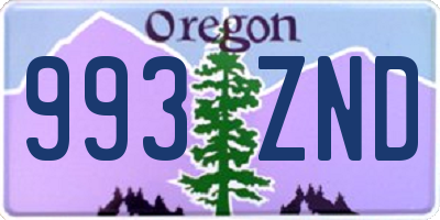 OR license plate 993ZND