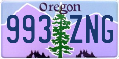 OR license plate 993ZNG