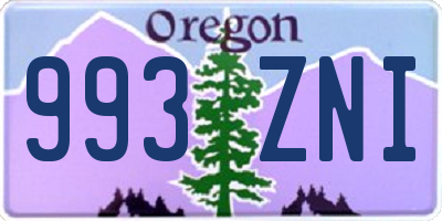 OR license plate 993ZNI