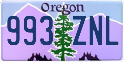 OR license plate 993ZNL