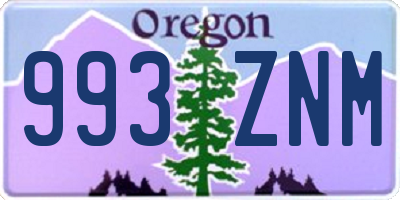 OR license plate 993ZNM