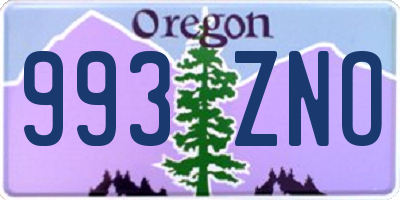 OR license plate 993ZNO