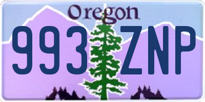 OR license plate 993ZNP