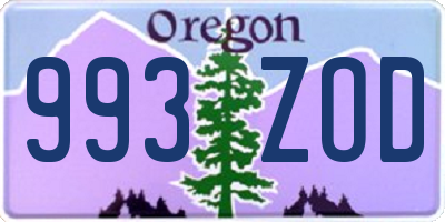 OR license plate 993ZOD