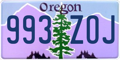 OR license plate 993ZOJ