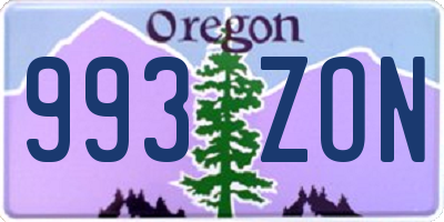 OR license plate 993ZON