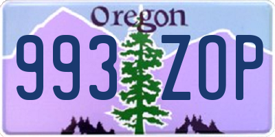 OR license plate 993ZOP