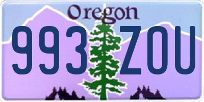 OR license plate 993ZOU