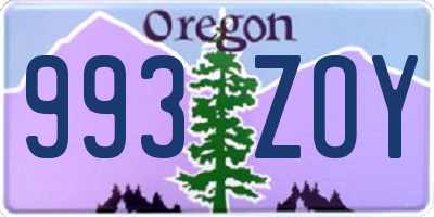 OR license plate 993ZOY