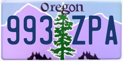 OR license plate 993ZPA