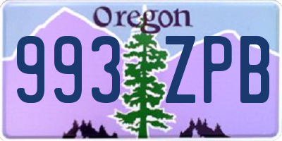 OR license plate 993ZPB