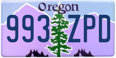 OR license plate 993ZPD