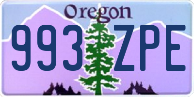 OR license plate 993ZPE