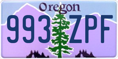 OR license plate 993ZPF