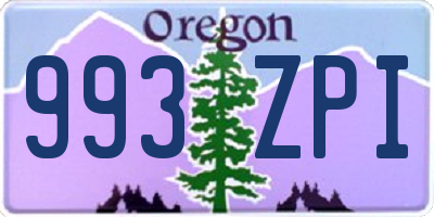 OR license plate 993ZPI