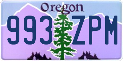 OR license plate 993ZPM