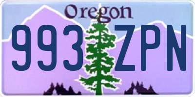 OR license plate 993ZPN