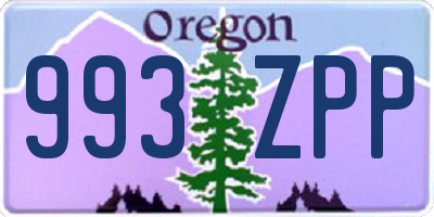 OR license plate 993ZPP