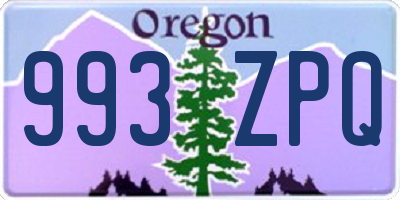 OR license plate 993ZPQ