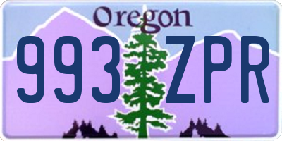 OR license plate 993ZPR
